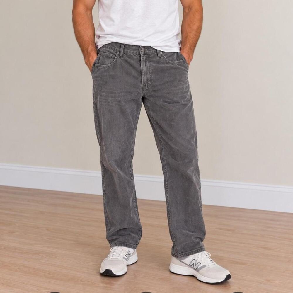 Llbean gray corduroy pants 36x32